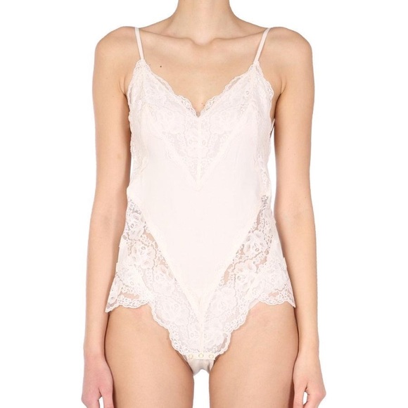 Zimmermann Botanica Teddy Lace Camisole Bodysuit in Milk - Picture 5 of 7